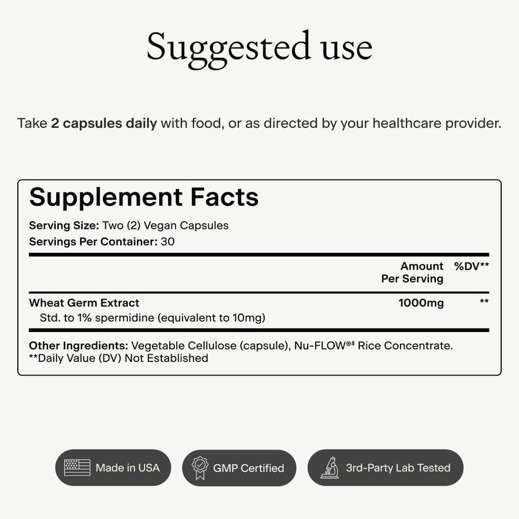 OMRE Spermidine 10 mg - Suplemento Natural de Espermidina de Germen de Trigo