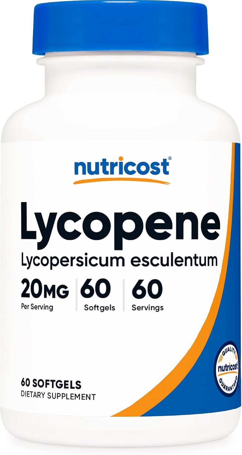 Nutricost Licopeno 20 mg - 60 Cápsulas Blandas - Sin Gluten, No GMO