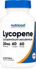Nutricost Licopeno 20 mg - 60 Cápsulas Blandas - Sin Gluten, No GMO