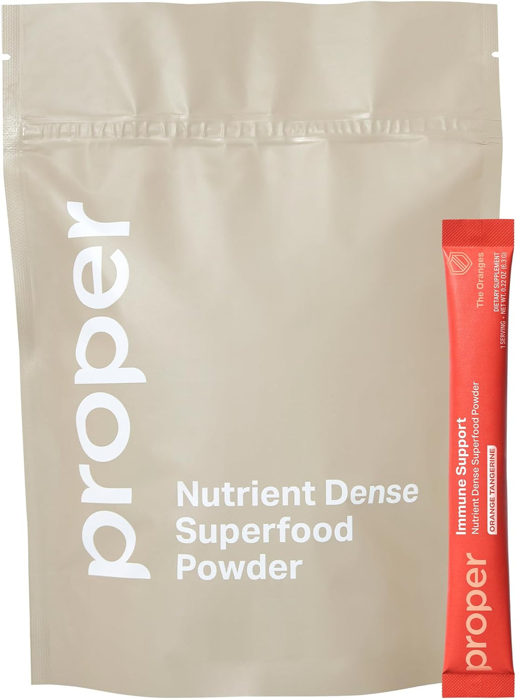 Proper, The Oranges Immune Support Supplement - Mezcla de bebida sabor naranja mandarina con saúco, vitamina C, zinc y probióticos