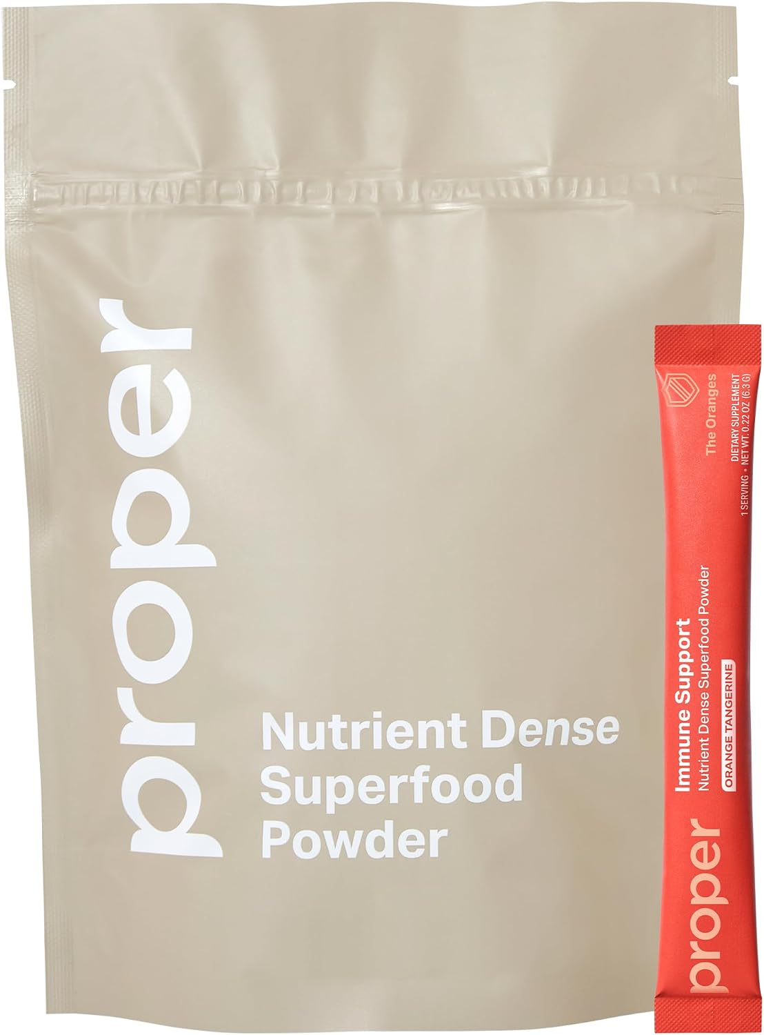 Proper, The Oranges Immune Support Supplement - Mezcla de bebida sabor naranja mandarina con saúco, vitamina C, zinc y probióticos