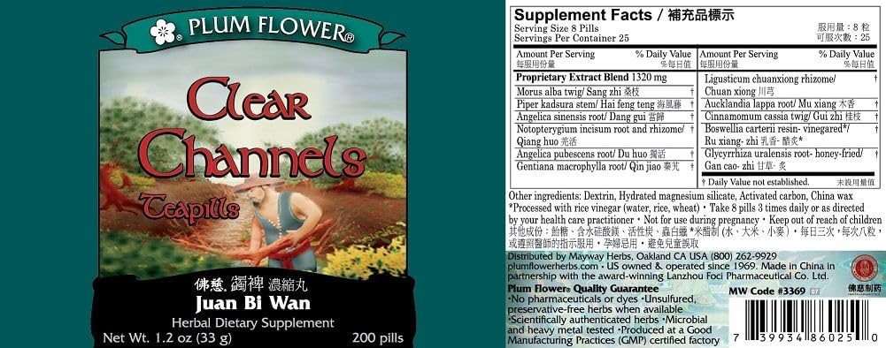 Clear Channels Teapills (Juan Bi Wan), 200 ct