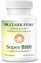 Dr Clark Store Complejo B (Super B100) – 100 Cápsulas de Gelatina con Metilcobalamina