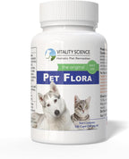 Vitality Science Pet Flora – Probióticos Naturales para Perros y Gatos | Salud Digestiva | 250 Cápsulas