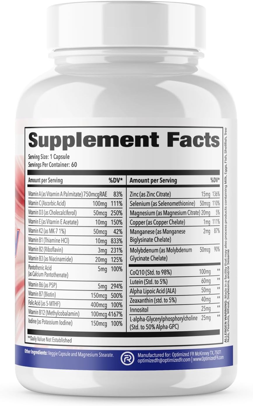 Fit4Duty Multivitamin+ para Primeros Respondedores, 60 Cápsulas (2 Meses)