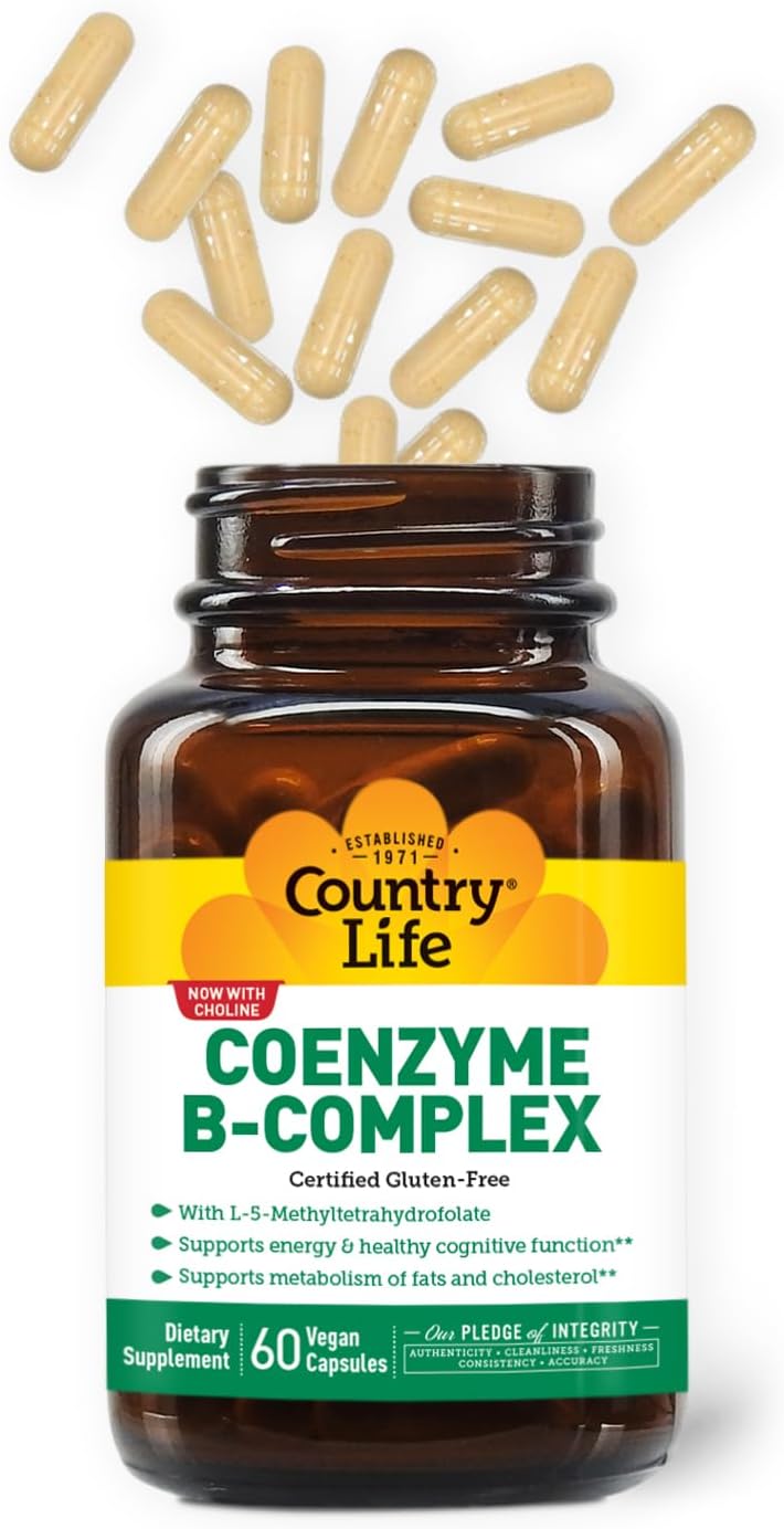 Country Life Coenzyme B-Complex, 60 Cápsulas – Apoyo Energético y Metabólico