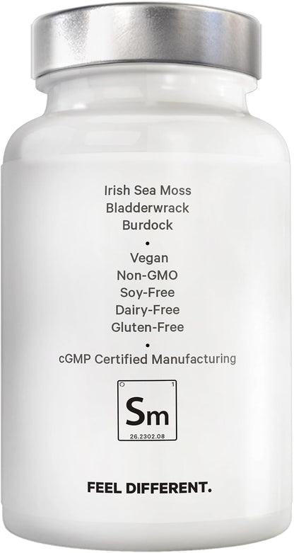 Amen Sea Moss, 1000 mg Musgo Marino Orgánico con Vejiga de Mar, Raíz de Bardana, Vitamina C y Pimienta Negra - 90 Cápsulas – Image 9