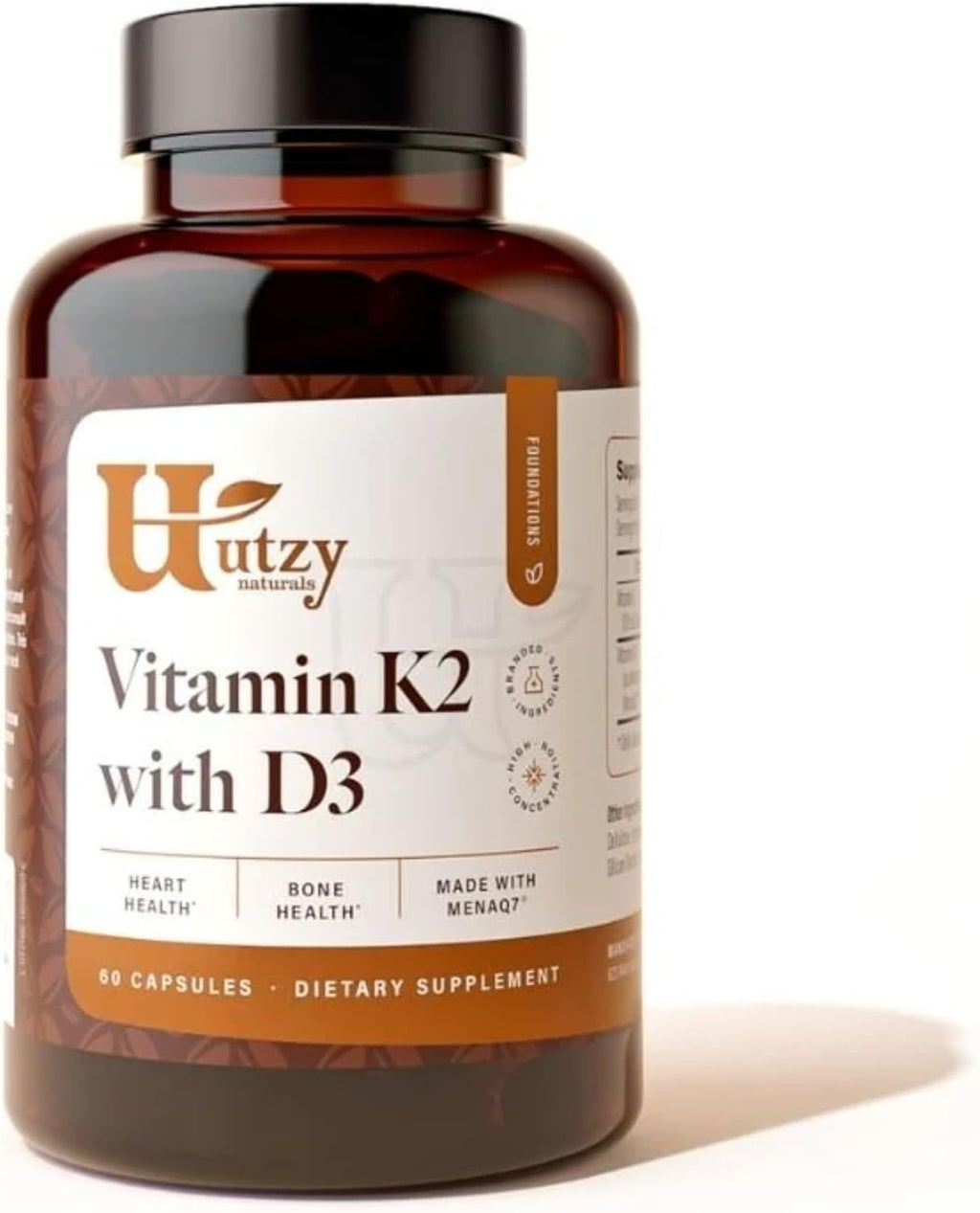Vitamina D3+K2 5000 UI 45 mcg MenaQ7 | Utzy Naturals