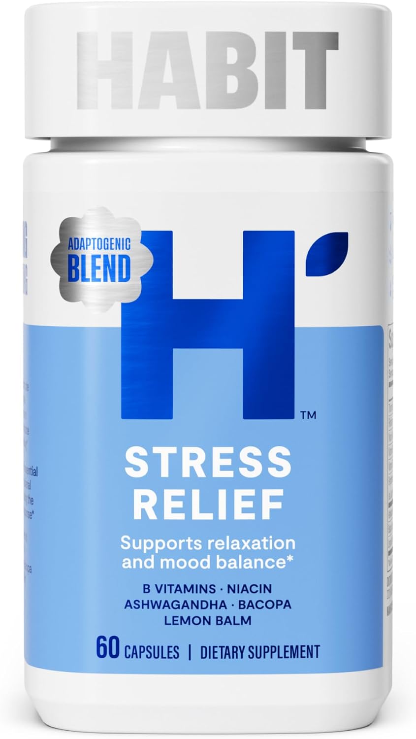 Habit Stress Relief Supplement (60 Cápsulas) - Apoya la Relajación y el Equilibrio del Estado de Ánimo, con Vitaminas B y Adaptógenos