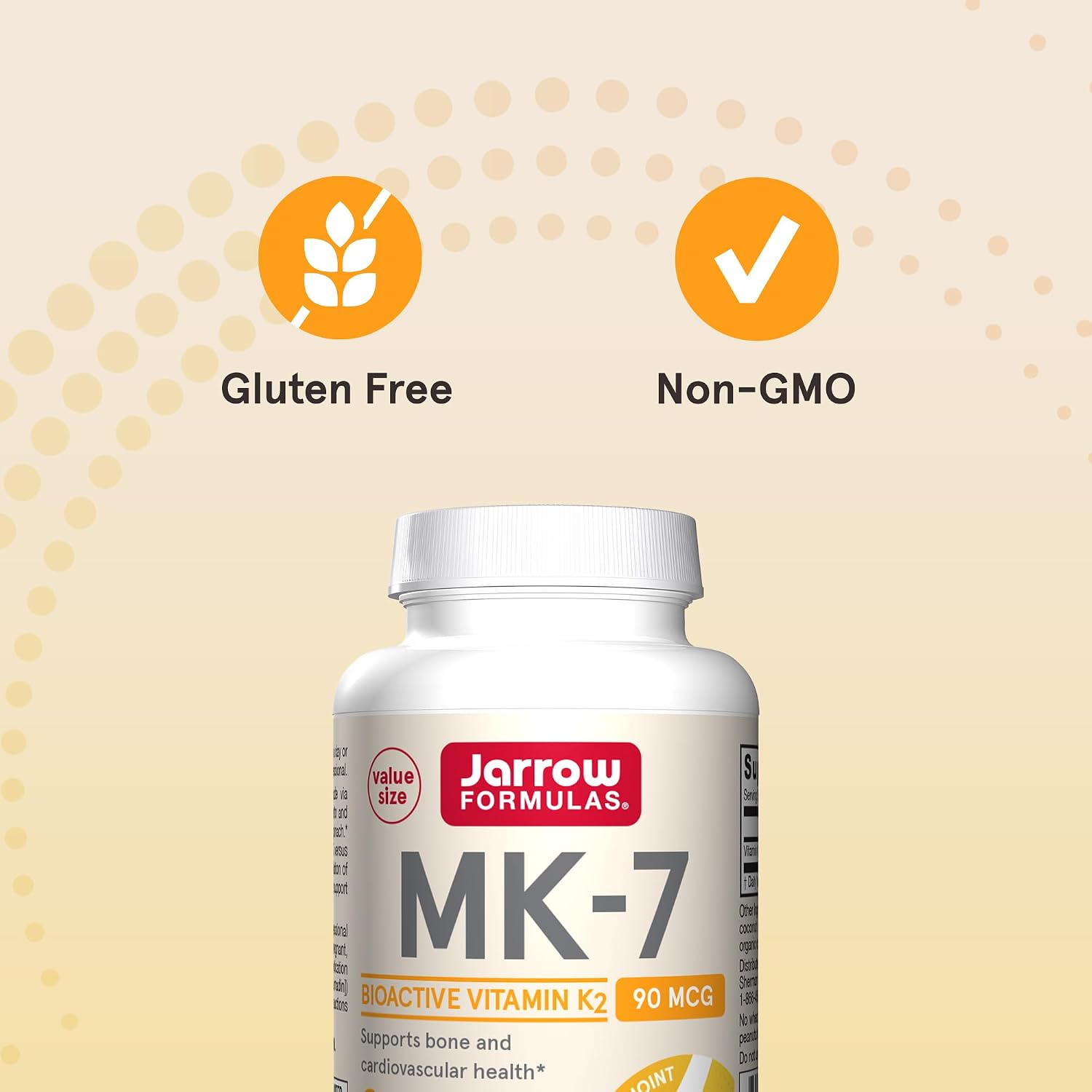 Jarrow Formulas MK-7 90 mcg – Vitamina K2 (Menaquinona-7) – 120 Cápsulas blandas