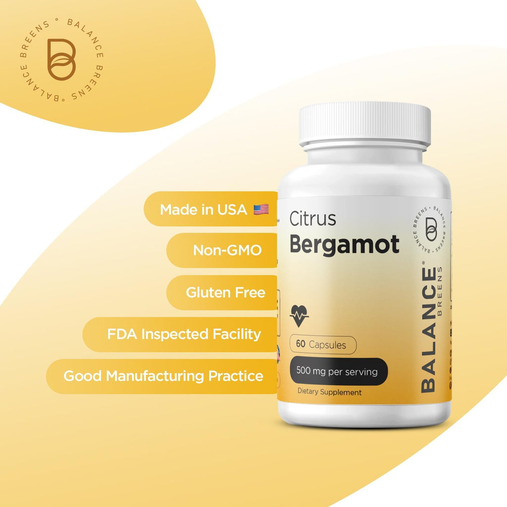Citrus Bergamot 500mg, 60 Cápsulas Veganas - Suplemento Avanzado de Bergamota para el Metabolismo