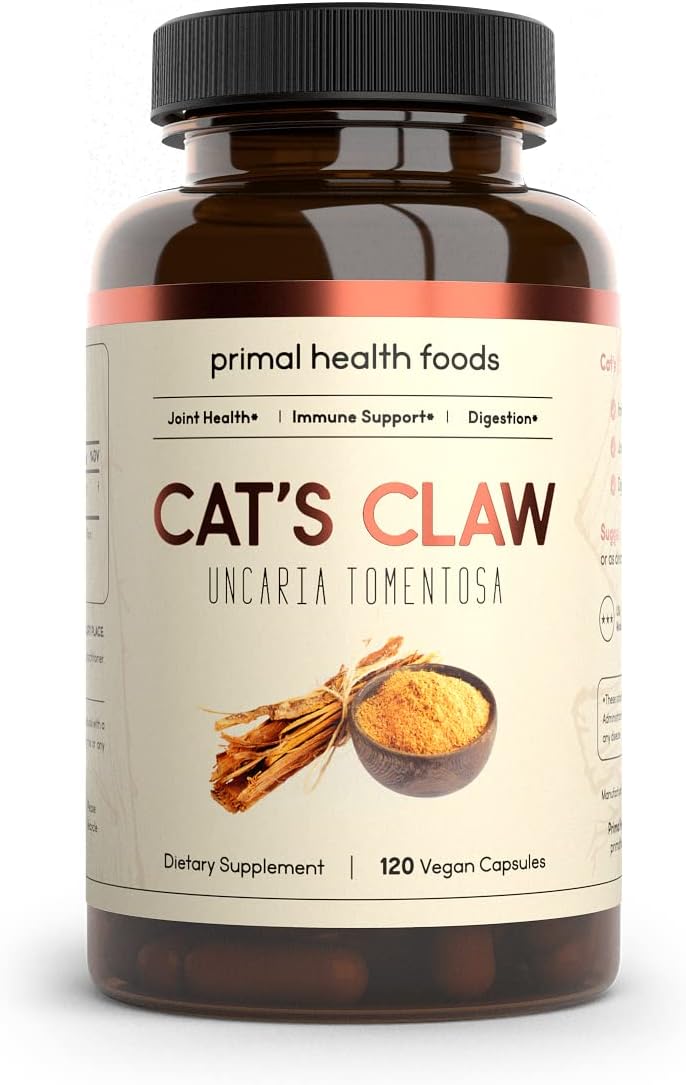 Primal Health Foods Garra de Gato Orgánica 1000 mg 60 Cápsulas | Apoyo Inmunitario, Digestión y Articulaciones | Vegano, Ecológico, Sin OGM y Sin Gluten