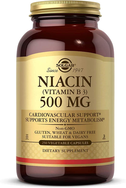Solgar Niacina (Vitamina B3) 500 mg, 250 – Metabolismo energético: La niacina contribuye al metabolismo energético – Image 1