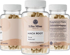 Like Mine Maca Root (100 Cápsulas) Pura, Sin Rellenos, Un Solo Ingrediente