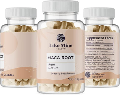 Like Mine Maca Root (100 Cápsulas) Pura, Sin Rellenos, Un Solo Ingrediente – Image 4