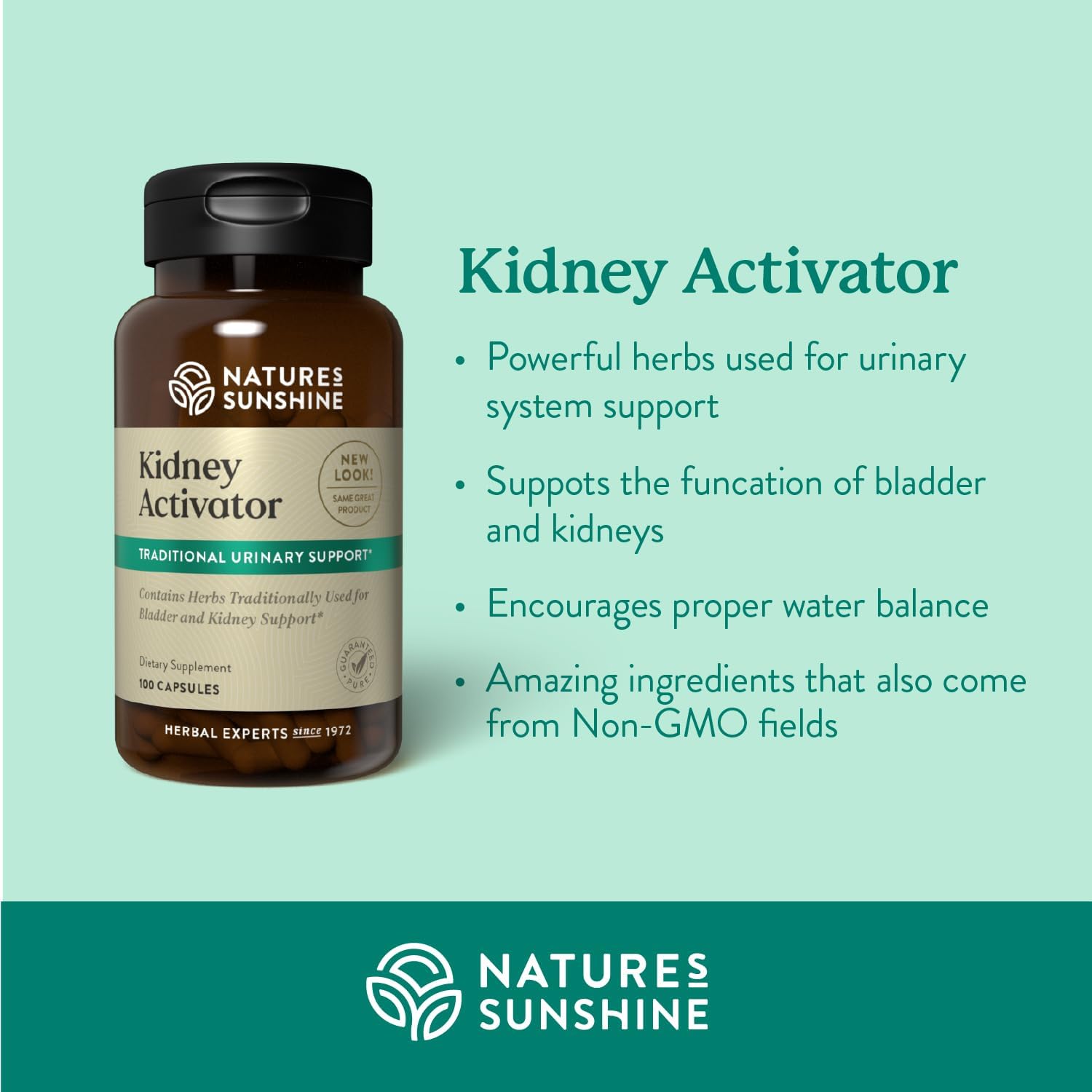 Nature's Sunshine Activador de Riñón - 100 Cápsulas - Apoyo Renal con Hierbas Naturales