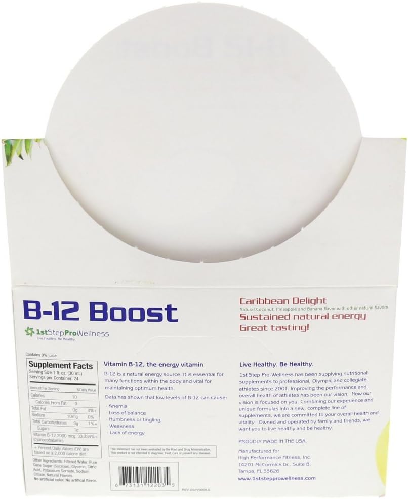 1st Step High Performance Fitness B-12 Boost, 12 botellas de 60 ml