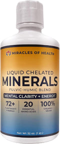 Minerales Quelados Líquidos - Complejo Húmico y Fúlvico - 72+ Minerales Vegetales - 946 ml