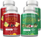 Approved Science Fruits & Veggies - 42 Frutas y Verduras Enteras - Suplemento diario con vitaminas, minerales y antioxidantes - 180 cápsulas