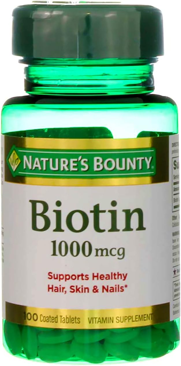 Nature's Bounty Biotina 1000 mcg, 100 Tabletas Recubiertas
