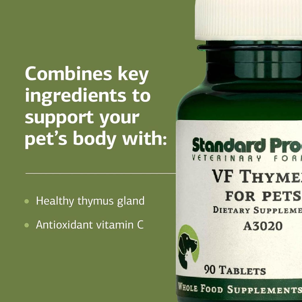Standard Process VF Thymex for Pets - Thymus Support Supplement for Dogs and Cats - 90 Tablets