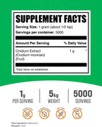 BulkSupplements Extracto de Cnidium Monnieri en Polvo - Sin Gluten - 1 kg (5 Paquetes)