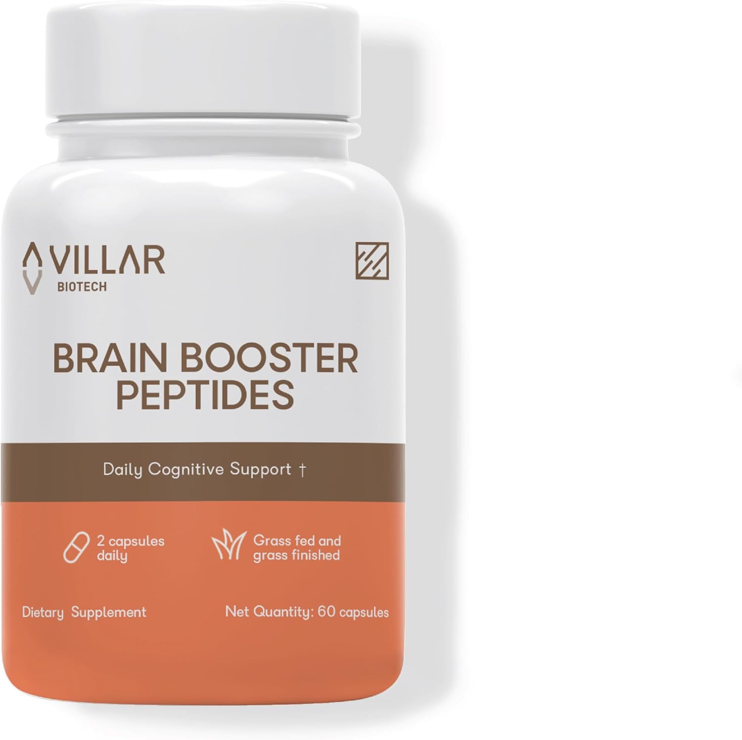 Nootropic Brain Supplement – Péptidos de Cerebro Bovino para Enfoque, Memoria y Claridad Mental – Apoyo Cognitivo Ancestral – Pasto Argentino, Non-GMO – 60 Cápsulas