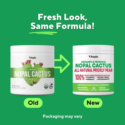 Vitapia Nopal en Polvo Orgánico - 100g – No transgénico (Non-GMO): Libre de organismos genéticamente modificados. – Image 2