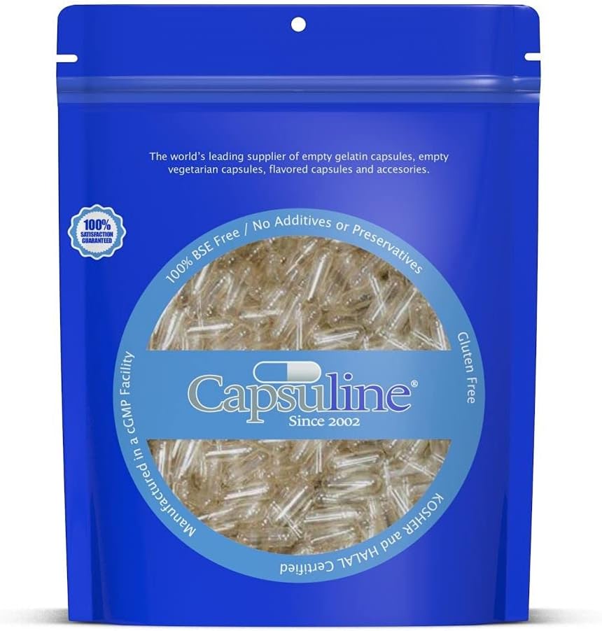 Capsuline Empty Gelatin Capsules Size 00 - 5000 Count