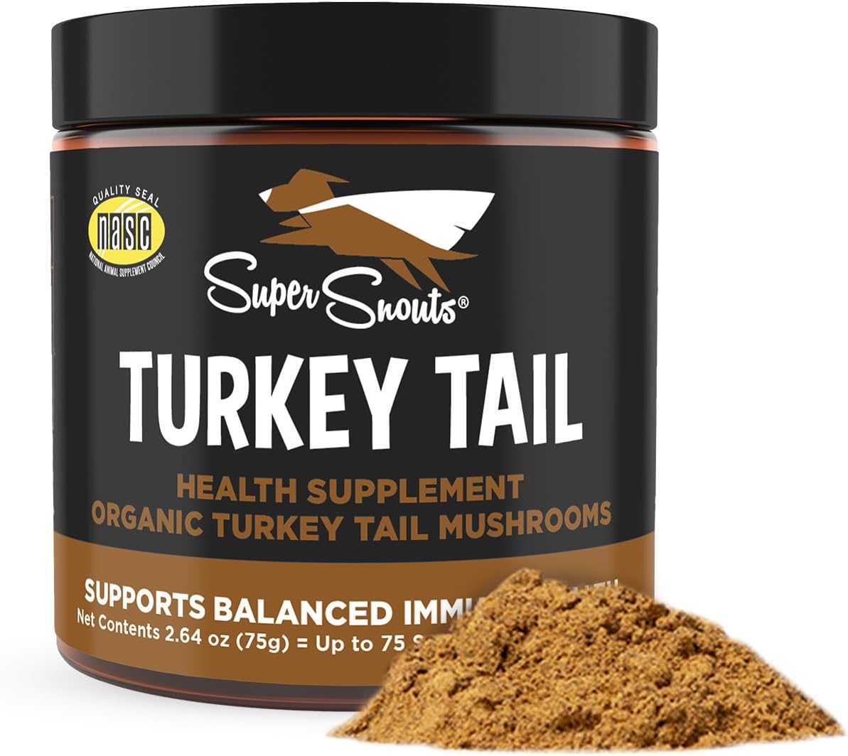 Super Snouts Turkey Tail Mushroom Supplement – Apoyo al sistema inmunitario: Los compuestos bioactivos del hongo, – Image 1