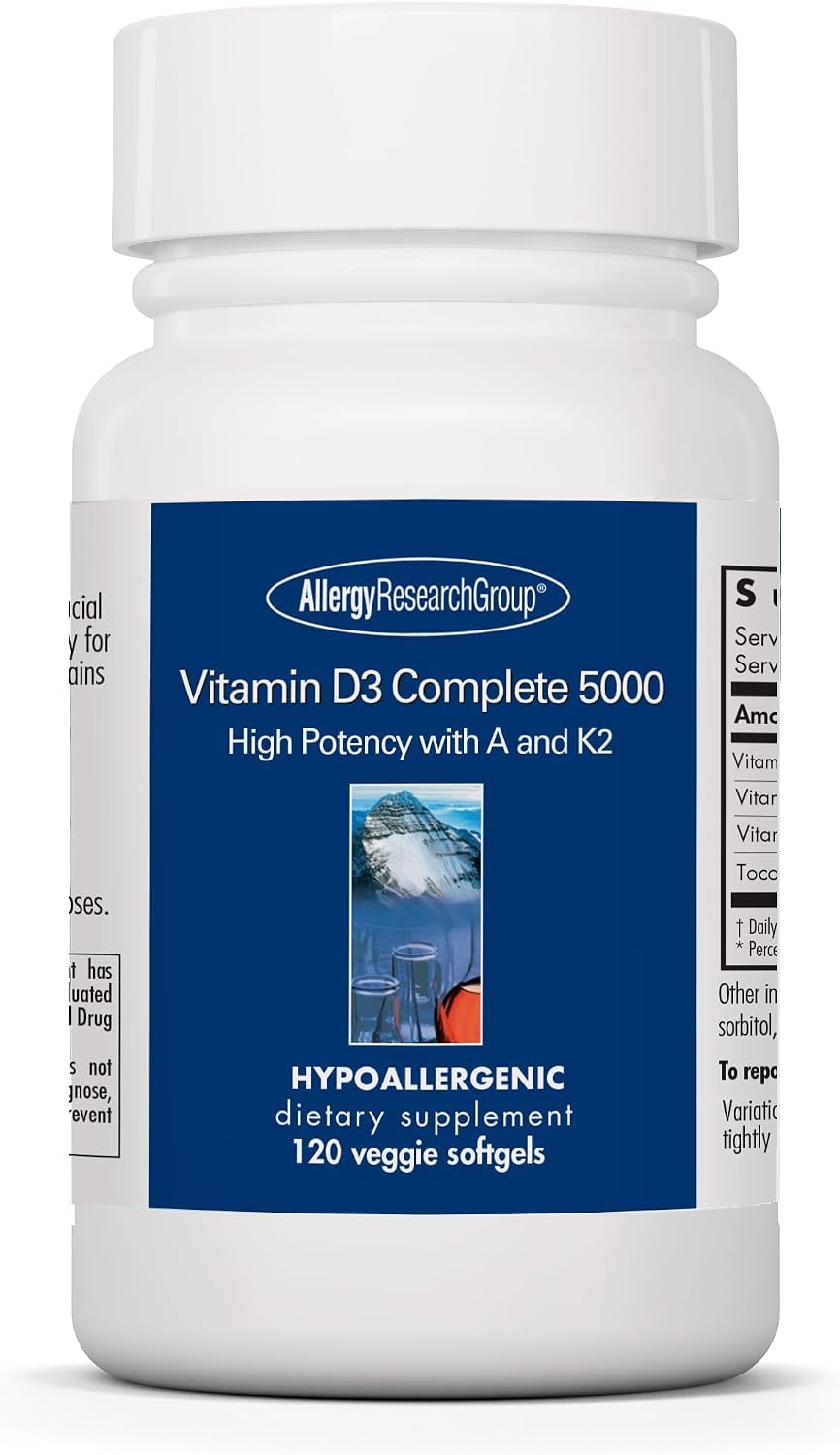 Vitamin D3 Complete 5000 - 125 mcg D3 con Vitamina A y K2 - 120 Cápsulas