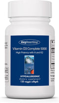 Vitamin D3 Complete 5000 - 125 mcg D3 con Vitamina A y K2 - 120 Cápsulas