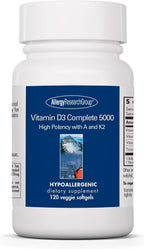 Vitamin D3 Complete 5000 - 125 mcg D3 con Vitamina A y K2 - 120 Cápsulas