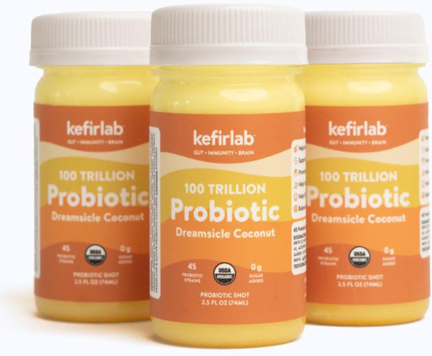 KefirLab Probiotics 100 Billion CFU - 36 Strains - Vegan & Organic - Dreamsicle (16-Pack)