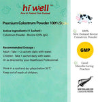 Hi Well Polvo de Colostro Bovino Premium Grass-Fed 100% - 60g (30 sticks)