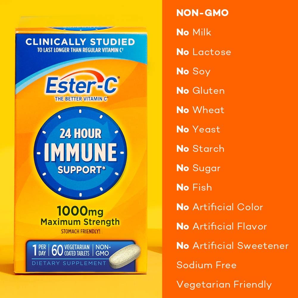 Ester-C Vitamina C, 1000 mg, 60 Comprimidos Recubiertos