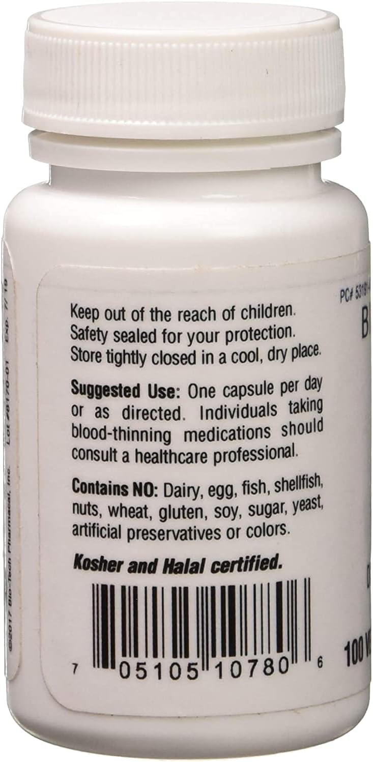 Bio-Tech Pharmacal MK-7 (Vitamina K2), 100 Cápsulas Vegetales