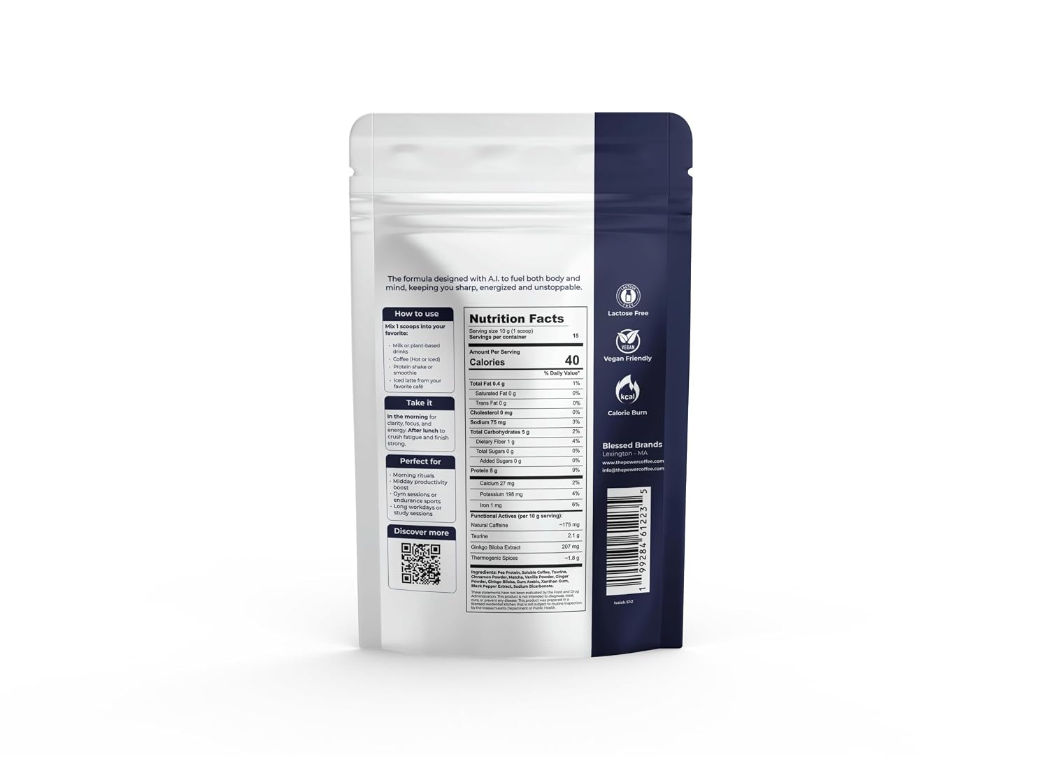 The Power Coffee – Suplemento Nootrópico para Café con Matcha, Ginkgo y Taurina | 150g