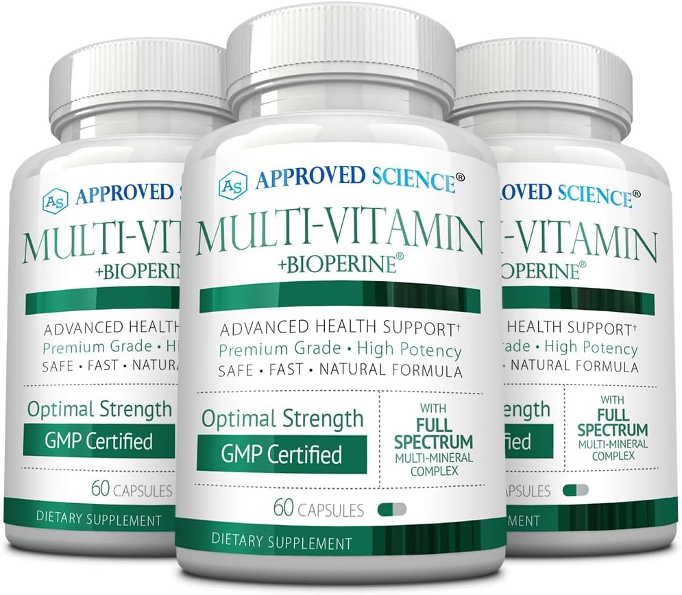 Approved Science Multi-Vitamin - Multivitamínico Completo con Vitaminas B, Té Verde, Luteína, Licopeno, Zeaxantina, BioPerina - 360 Cápsulas