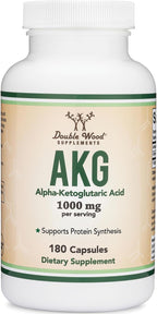 Complemento de AKG (Ácido Alfa-Cetoglutárico) 1.000 mg por dosis, 180 cápsulas - Double Wood