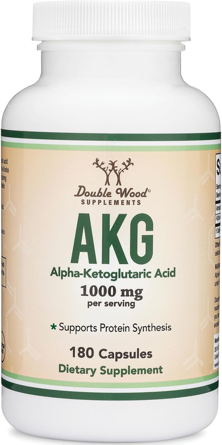 Complemento de AKG (Ácido Alfa-Cetoglutárico) 1.000 mg por dosis, 180 cápsulas - Double Wood