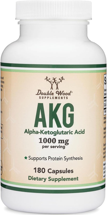 Complemento de AKG (Ácido Alfa-Cetoglutárico) 1.000 mg por dosis, 180 cápsulas - Double Wood – Image 5
