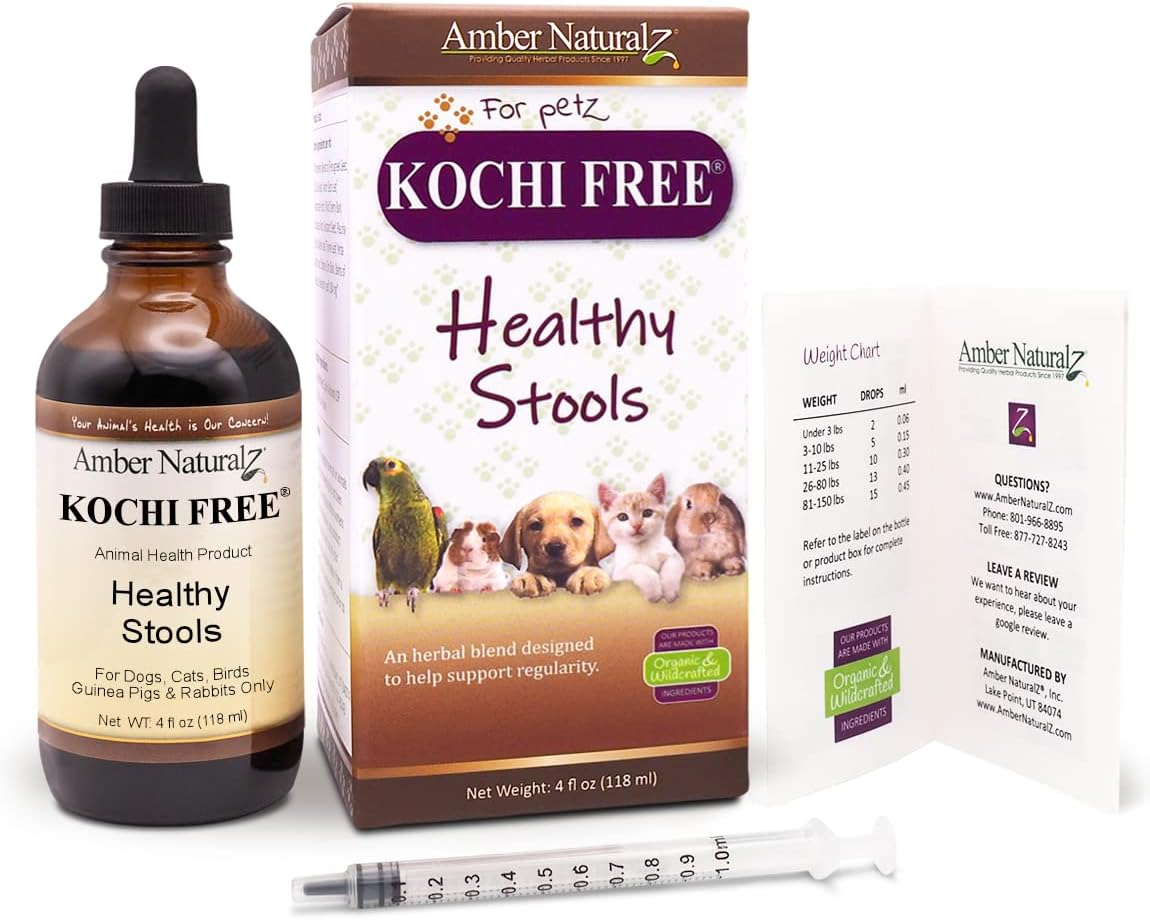 Amber NaturalZ Kochi Free Suplemento Herbario para Mascotas – 118 ml (4 oz)