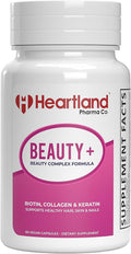 Beauty+ Complex Formula - Biotina, Colágeno y Queratina | 60 Cápsulas