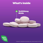 Natrol Biotina 10000mcg, para Cabello, Piel y Uñas Saludables, 200 Comprimidos