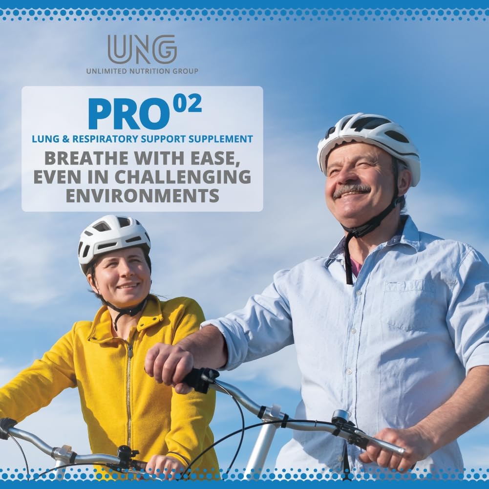 UNG Pro-O2 Suplemento de Soporte Pulmonar y Respiratorio, 725 mg, 60 Cápsulas