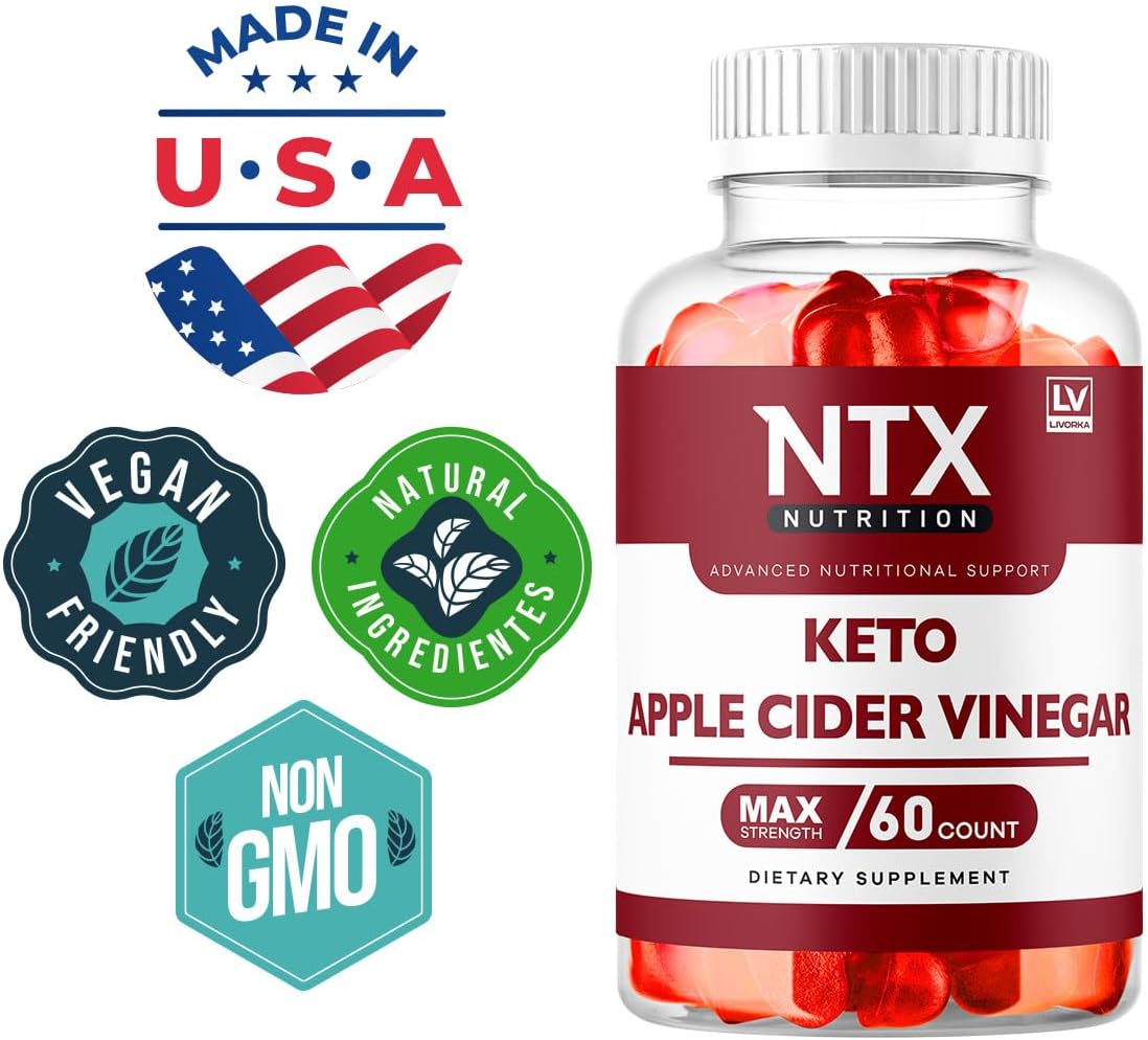 NTX Nutrition Keto Gummies - 180 Gominolas con Vinagre de Manzana (Pack de 3)