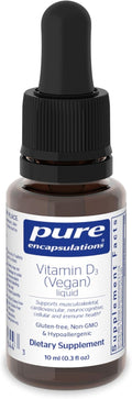 Pure Encapsulations Vitamina D3 (Vegana) Líquida | Hipoalergénica para Huesos e Inmunidad | 0.3 fl oz