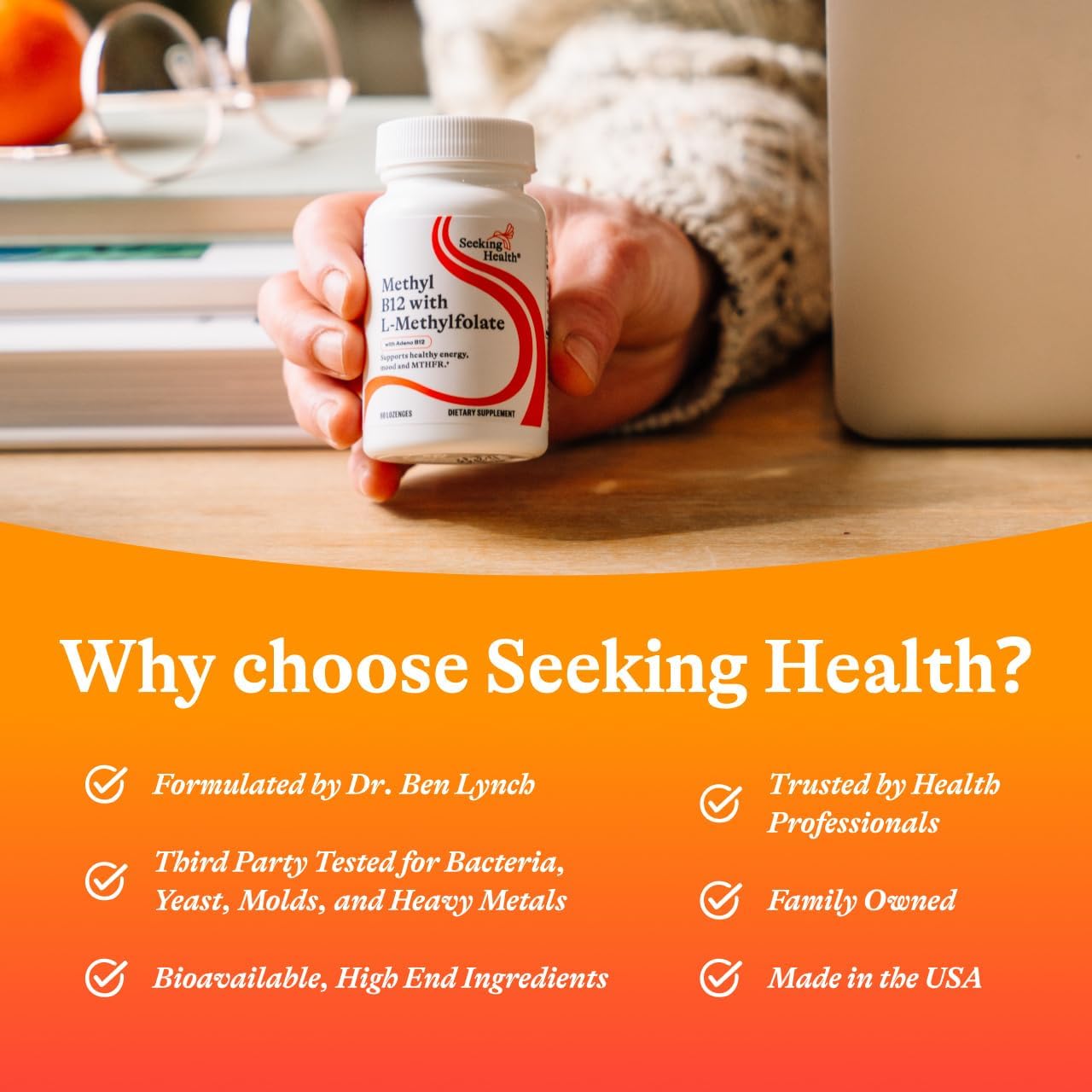 Seeking Health Methyl B12 con L-Metilfolato - 60 Pastillas