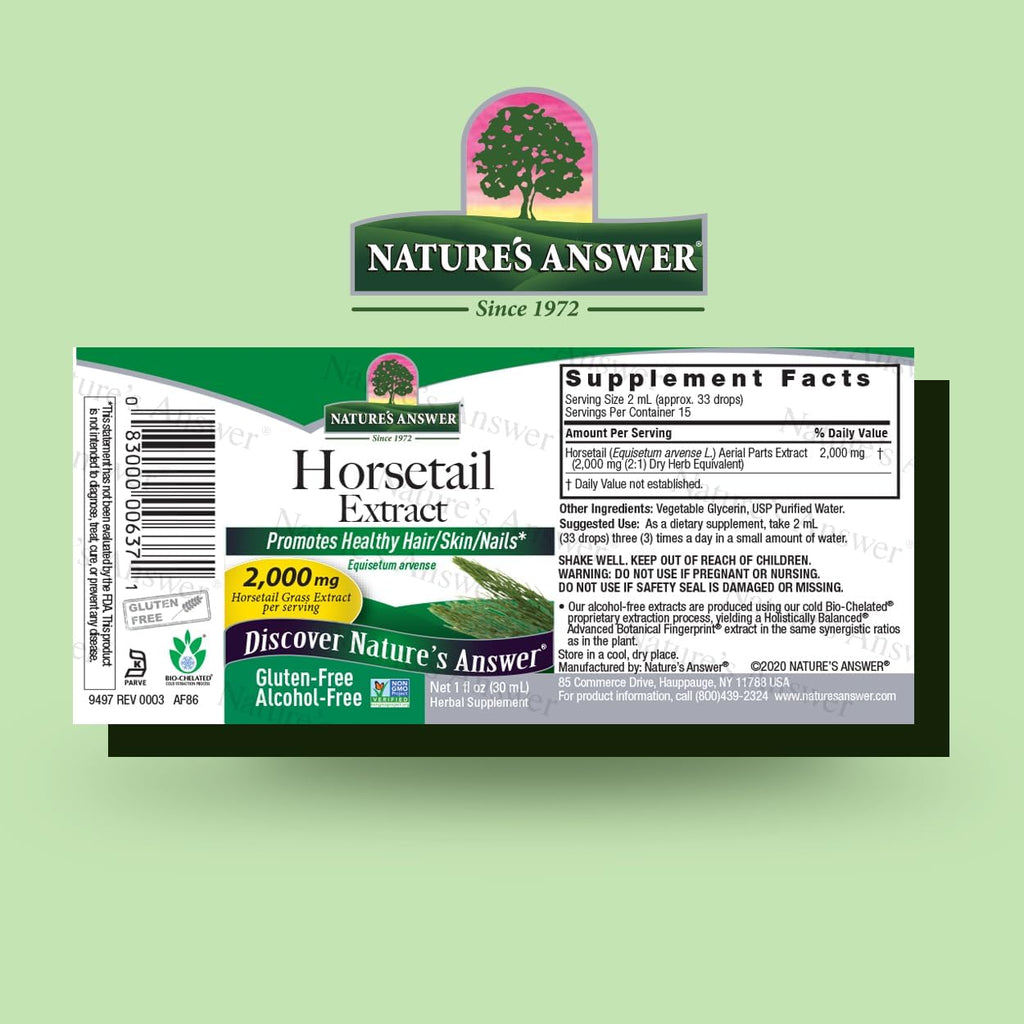 Extracto de Cola de Caballo sin Alcohol de Nature's Answer, 1 oz (29.6 ml)